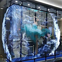 Pantalla de película LED transparente P2.5 de alta calidad Pushunled para soporte de DJ para metro y publicidad de medios Video de pantalla 3D