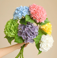 Fleurs artificielles en latex de haute qualité, toucher réel, hydrangea vert, hydrangea artificiel pour les centres de table de mariage