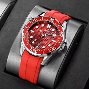 <span class=keywords><strong>Reloj</strong></span> Mecánico de Lujo para <span class=keywords><strong>Hombre</strong></span> OMEGAS, Serie Sea Horse, Resistente al Agua hasta 300 m, Caja de Acero Inoxidable, Correa de Silicona Azul - Product Image 5