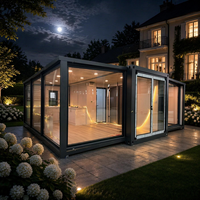 Maison conteneur modulaire préfabriquée à double aile pliable en acier, à emballage plat, installation rapide, extensible, appartement moderne et respirant