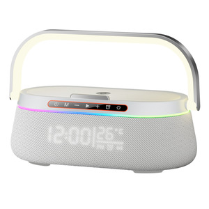 HiTao Multi-Function 15W Wireless Charger with LED <b>Clock</b> Alarm & Portable Bluetooth Speaker - Product Image 2