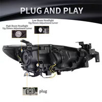 Phare avant YX amélioré pour Mazda 3 Axela 2014-2019, ensemble de phares 6000K 12V LED avec feux de jour et clignotants séquentiels