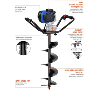 เครื่องเจาะดินแบบพกพา EAK553 52.8 ซีซี 1.9 กิโลวัตต์ เครื่องยนต์เบนซิน 2 จังหวะ ขนาด 150/200 มม. น้ำหนัก 6.5 กก. สำหรับงานสวนและฟาร์ม - Product Image 2