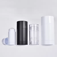 Vente en gros de contenants de déodorant en stick en plastique transparent noir personnalisés de 30 g, 50 g, 75 g, stick à lèvres, tube de baume à lèvres