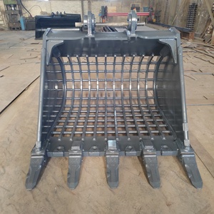 Godet de criblage squeletté pour excavatrice 12-15T en acier NM400, avec espacement de 75 mm pour le recyclage des roches et des agrégats - Product Image 4