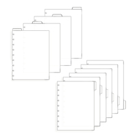 Separador de discos de 9 pestañas, separador de índice de plástico para encuadernación de discos, 6 pestañas laterales, 4 pestañas superiores, tamaño clásico, insertos para agenda, protector de páginas recargable