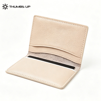 THUMBS-UP Dompet Kulit Sapi Asli Mewah Anti RFID, Tempat Kartu Lipat Tipis