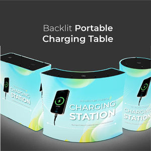 Table de charge sans fil portable rétroéclairée Y2 Power Rectangle rond en forme d'arc Station de charge mobile facile à transporter pour les événements - Product Image 4