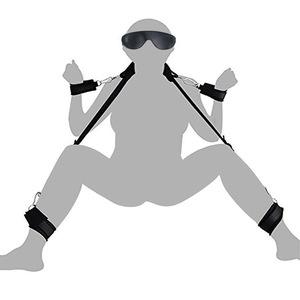 Commercio all'ingrosso erotico Sexy prodotti Split Open Leg M cintura in pelle con Eyemask Bdsm Sex Bed Bondage Set per donne uomo - Product Image 1