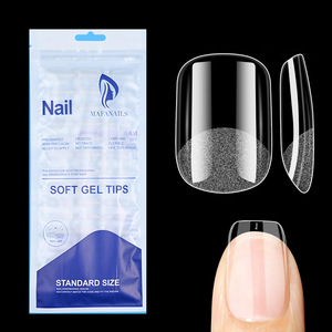 Directo de Fábrica, 120 Uñas Postizas de Cobertura Total, Semi-Mate, Gel Acrílico Suave, Diseño Francés Almendrado, con Pegamento - Product Image 3
