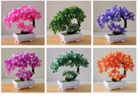 Plante Artificielle en Pot, Boule d'Herbe, Petit Arbre Bonsaï Miniature, Décoration de Maison, Ornements Floraux Verts Similés