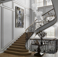 Prima en fer forgé personnalisé de haute qualité maison escalier clôture meilleur prix garde-corps en fer forgé