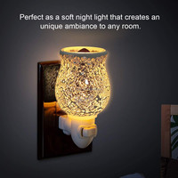 Attrayant en gros mosaïque verre chaud LED veilleuse applique murale Plug In arôme cire tarte plus chaud brûleur à huile