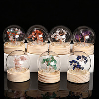 Bouteille à vœux en cristal naturel, arbre d'ange écologique, lampe artisanale, ornement créatif, cadeau de Noël pour le bureau, vente en gros