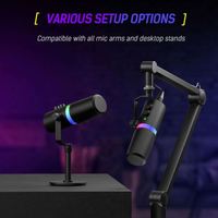 Yeni Model NV7 XLR USB Dinamik Mikrofon, RGB Işık Efekti ve Podcast Kaydı, PC Bilgisayar Oyunları ve Canlı Yayınlar için Masaüstü Standı ile
