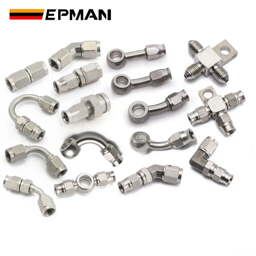 EPMAN Stainless Steel SS304 Banjo Fitting AN3 For Motorcycle Motor Auto Car Hydraulic Brake Oil Hose Line EPSCGPJ