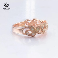 Vente en gros de mode bague de fiançailles femme mariage 14k bijoux en or bagues