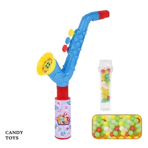 Promoção barata Mini Whistle Sweet Toy Party Music Saxofone Colorido Halal Candy Toys