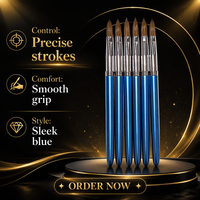 Pinceau à ongles professionnel en poils de Kolinsky dégradés, pinceau à ongles en acrylique pur, poudre de manucure, manche personnalisé, pinceau en poils de zibeline pour acrylique