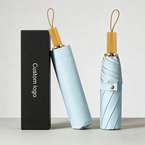 Parapluie de poche automatique pliable promotionnel de haute qualité avec impression de logo pour l'été - Product Image 3