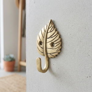 AK Brass Betel Leaf Design Antique Finish Brass Wall <b>Hook</b> <b>Decorative</b> Metal <b>Coat</b> Hanger Wall Hanger Home Decor - Product Image 5
