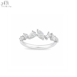 Bague de luxe artisanale de haute qualité pour usage quotidien, en or blanc massif 18 carats avec diamants naturels à taille mixte, vente en gros - Product Image 4