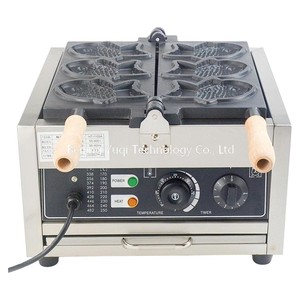Machine à gaufres Taiyaki électrique professionnelle à 3 cavités pour pâtisseries, cafés et chariots mobiles – Équipement de cuisson pour pâtisseries au haricot rouge et au poisson - Product Image 4