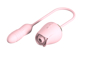 Huevo Vibrador con Textura de Pétalo de Rosa, 10 Velocidades, con Cable USB para Estimulación Dual - Product Image 2