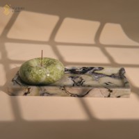 Plateau décoratif en pierre de marbre de haute qualité YUSHI, plateau rectangulaire en pierre naturelle pour la décoration de la maison
