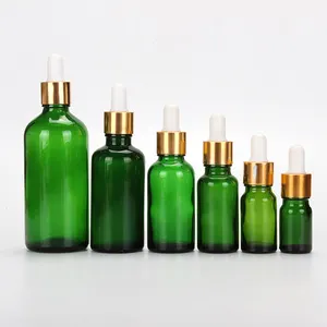 5ml 10ml 15ml 20ml 30ml 1 Unze 50ml 60ml 100ml grüne Milchglas-Tinktur flasche mit Pipette