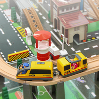 Chemins de train en bois de 92 pièces avec table pour jouets de train pour enfants