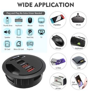 Jmax Bàn Hub USB Với 3 Cổng USB 3.0 Loại C Và Đầu Đọc Thẻ SD TF Đầu Đọc Grommet Bàn Hub Cho Máy Vi Tính Để Bàn - Product Image 6