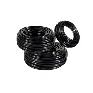 Tuyaux d'arrosage en PVC noir 11 mm 100 m pour fertigation, irrigation hydroponique, agriculture, haute pression réglable, flexibles et économiques - Product Image 1