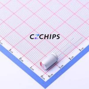 ตัวเก็บประจุแบบแข็ง PCR0JEL821MF11LL25WP ชนิด Through Hole (THT), ขนาด D6.3xL11 มม. 820uF 20% 6.3V โพลีเมอร์ - Product Image 1