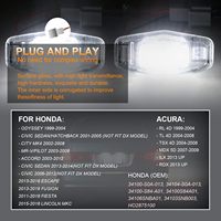 Luz LED para Matrícula CIGO, DC12V, 18 LED, Lente Transparente, para Sedán, Pilot, Odyssey, TL, TSX, MDX, ILX, RDX, Camioneta