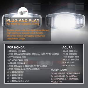 Luz LED para Matrícula, Conjunto <span class=keywords><strong>de</strong></span> Lámpara LED Apto para Sedán, Pilot, Odyssey, TL, TSX, MDX, ILX, RDX, Camioneta - Product Image 6