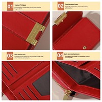 Dompet Wanita Berkualitas Tinggi, Model Terkenal, Bahan Kulit PU, Laris Manis, Warna Pink Hitam Polos, Murah, Lipat Pendek, Cocok untuk Musim Panas