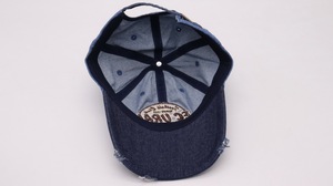 Casquette de baseball en denim délavé vintage avec broderie 3D et effet usé rétro - Product Image 6