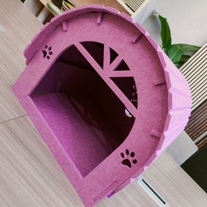 Cave pour chat en feutre polyester de qualité supérieure – Lit pour chat pliable et résistant aux griffures pour chatons et chats de grande taille - Product Image 6