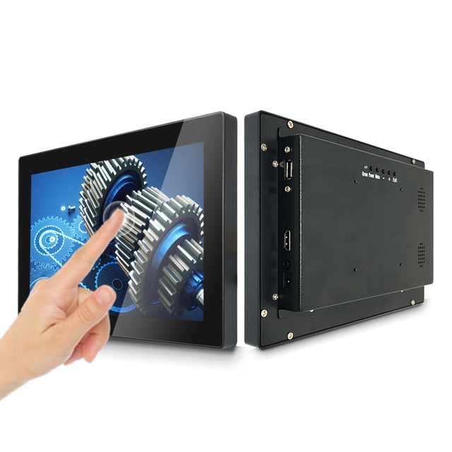 10.1 Inch Lcd Screen Touch Screen Monitor Ip65 Waterproof Fanless Aluminum Embedded Open Frame Industrial Monitor