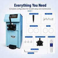 Machine à glace molle professionnelle 12L/H, mini, simple saveur, de comptoir, 1200W avec pompe à air et trémie en acier inoxydable de 8,5L