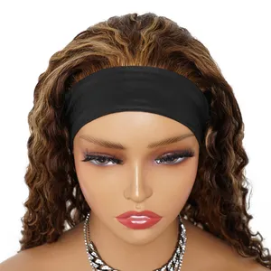 Grosir ikat kepala Wig rambut manusia untuk wanita hitam ikat kepala rambut manusia mentah sorot P427 Wig ikat kepala rambut manusia