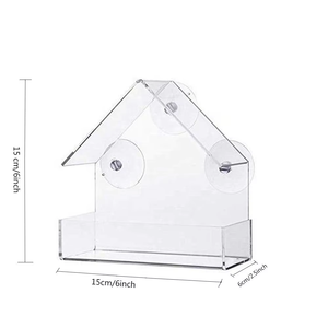 Patio chim xem rõ ràng Acrylic cửa <span class=keywords><strong>s</strong></span>ổ gắn chim trung chuyển với cốc hút cho chim nhỏ - Product Image 6