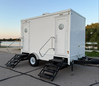 Toilettes mobiles portables Lizheng, remorque de toilettes de luxe avec 2 pièces, livraison directe d'usine