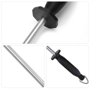 SHUN 10/11/12 PULGADAS Smooth Honing Smooth <span class=keywords><strong>afilador</strong></span> varilla <span class=keywords><strong>de</strong></span> acero <span class=keywords><strong>de</strong></span> alto carbono con gancho <span class=keywords><strong>de</strong></span> <span class=keywords><strong>cinta</strong></span> - Product Image 2