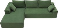 Komprimiertes Schaumstoff-Modulsofa mit 3 Sitzen und Chaiselongue in Weiß, Konvertierbares Sofa für Moderne Wohnzimmer-Einrichtung