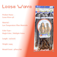 Nouvel arrivage en gros de cheveux synthétiques à ondulations lâches 4X de 22 pouces, fibres à basse température, pour tresses françaises, du fabricant de Xuchang