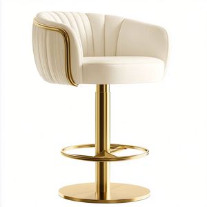 Tabouret en métal de luxe à usage domestique avec chaise de bar en velours tabourets de bar de mariage en acier inoxydable réglables pour hôtel salle à manger salon - Product Image 2