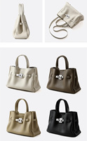 Sac à main en cuir véritable avec poignée supérieure, fermoir classique, idéal pour le bureau et les services, pour femmes, logo personnalisé OEM