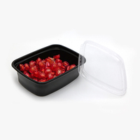 Boîte d'emballage anti-fuite pour micro-ondes 250ml, en plastique transparent, avec couvercle, pour nourriture